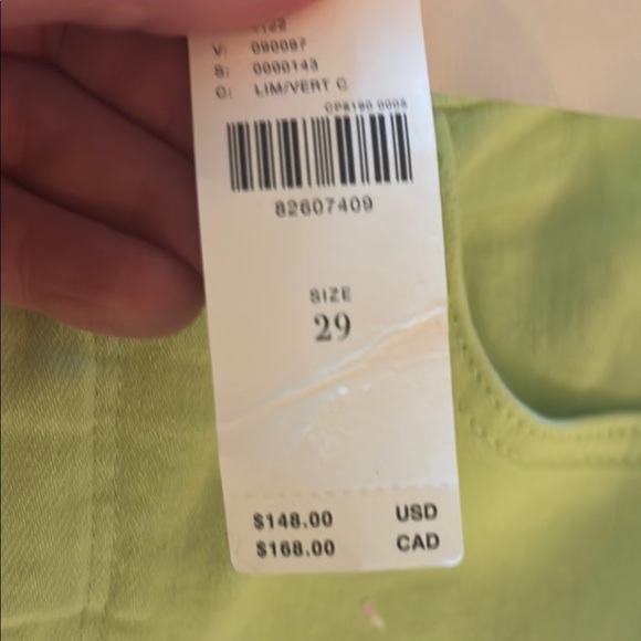 NWT Pilcro Yaya Light Green Denim Pants 29 Lime cropped - Picture 5 of 6